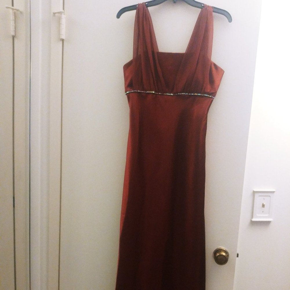 Floor Length A-line dress.
